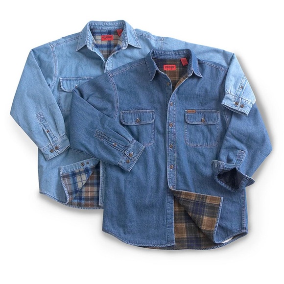 flannel lined denim shirt jacket